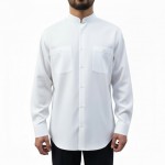 Hakim Yaka  %100 Pamuk Gömlek - Beyaz